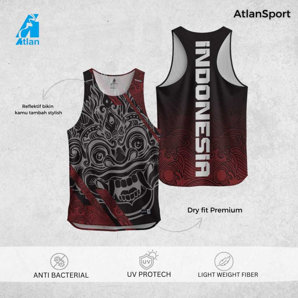 ATLAN Sport Singlet Indo Barong Full Print Sport Men