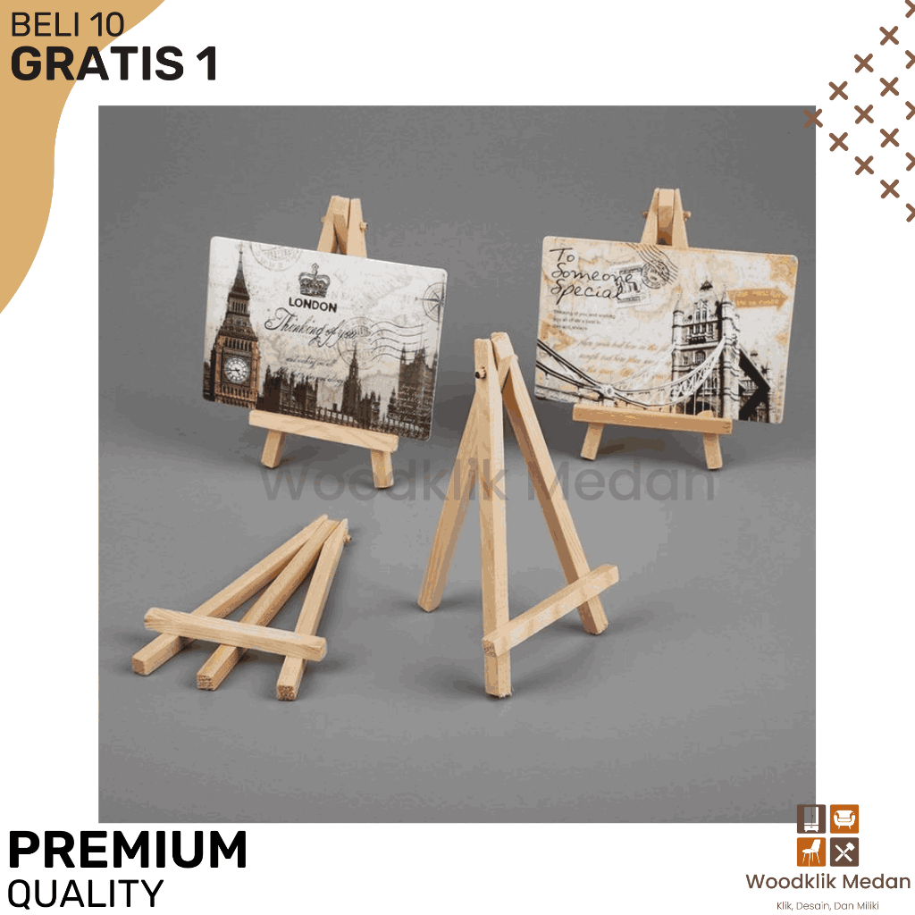 Stand Easel kayu/ Tripod canvas kayu/ Stand lukis/  Easel kayu/ Penyangga frame/ Standing Canvas