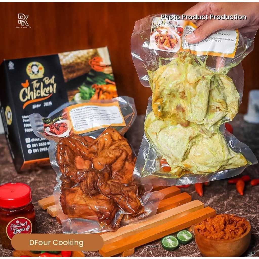 DFOUR COOKING - Ayam Ungkep Bumbu Kuning (1 ekor) dan Ayam Bumbu Kalasan (1 ekor) - Ayam goreng froz
