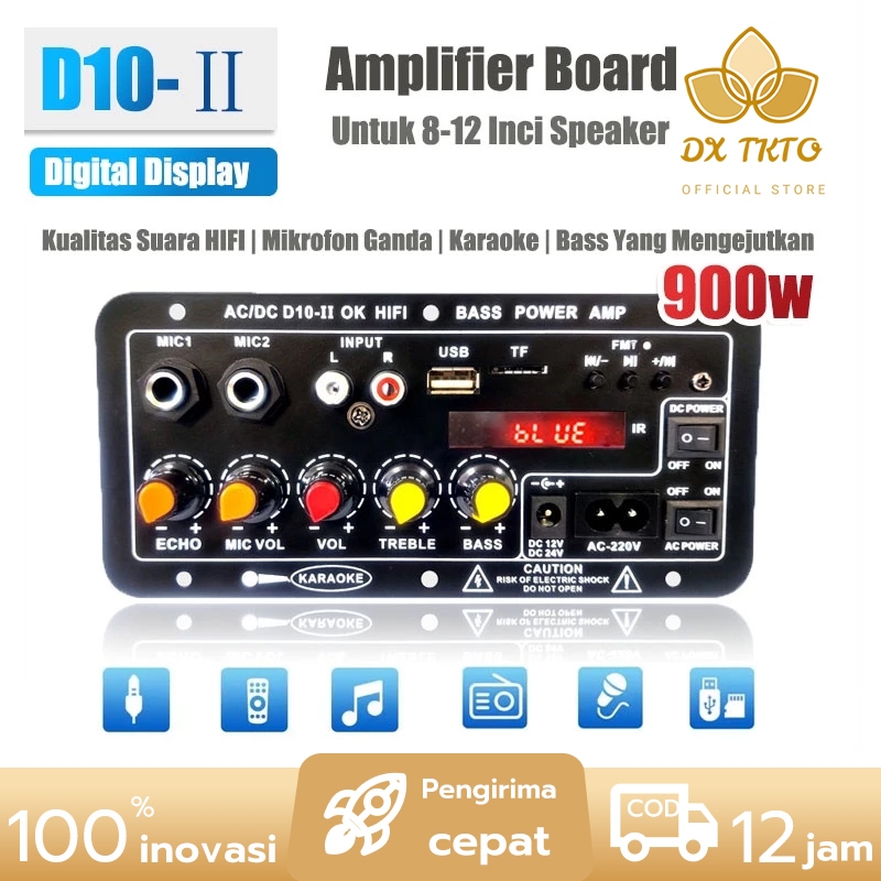 Amplifier Bluetooth Super Bass 12V/24V/220V Modul Speaker Bluetooth Power Amplifier