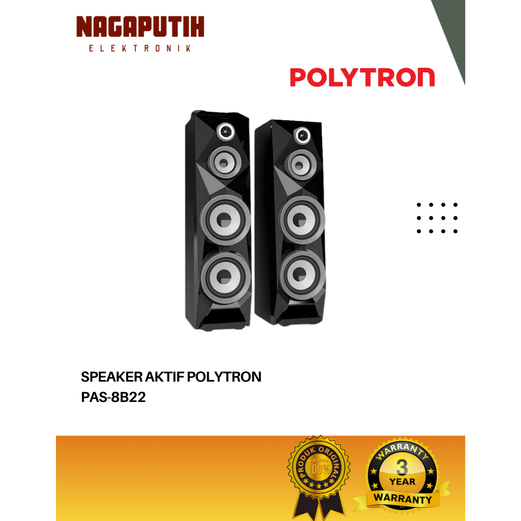 POLYTRON SPEAKER AUDIO PAS-8B22 USB XBR BLUETOOTH