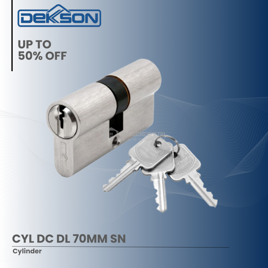 Cylinder Kunci Dekkson CYL DC DL 70MM SN (Cylinder Pintu Kayu)