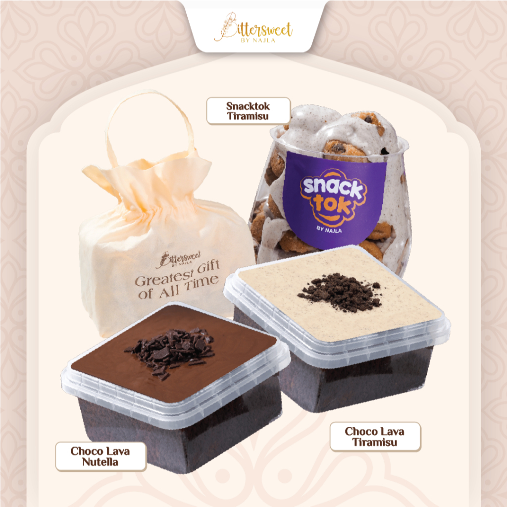 

Hampers Spunbond - Choco Lava Nutella + Choco Lava Tiramisu + Snacktok Tiramisu