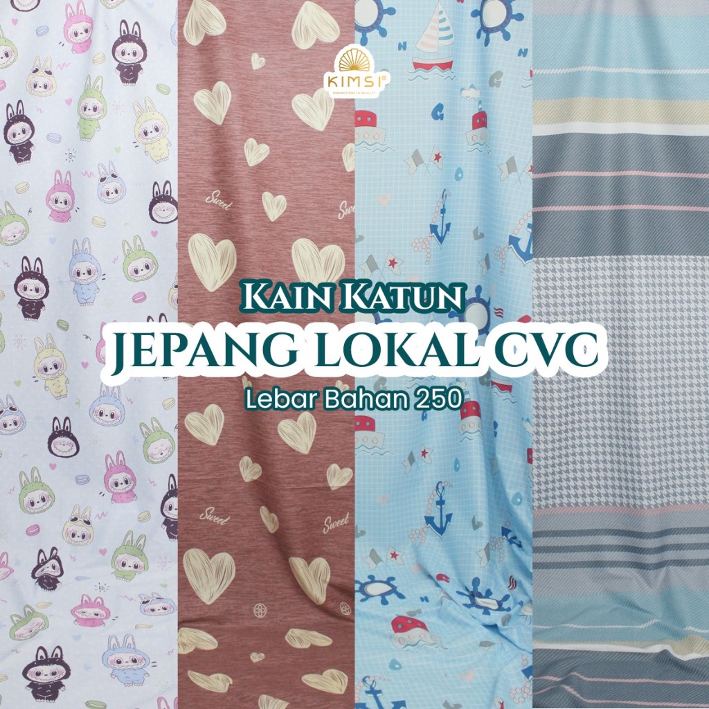 Grosir Ecer Kain Meteran Katun Jepang Lokal Cvc Premium / Bahan Kain Sprei / Bahan kain meteran katu