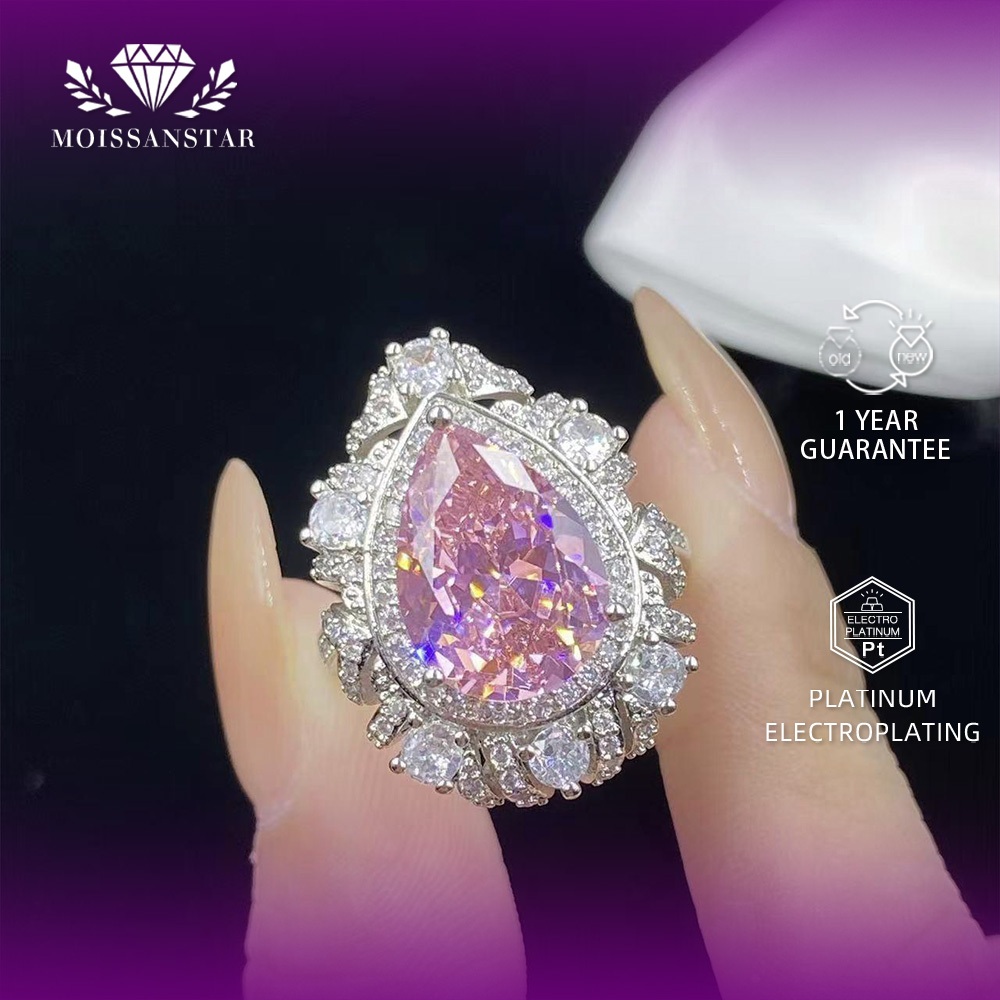 Cincin Wanita Permata Cewek Zircone Safir Moissan Star Adjustable Perhiasan Aksesoris Jewelry Jewele