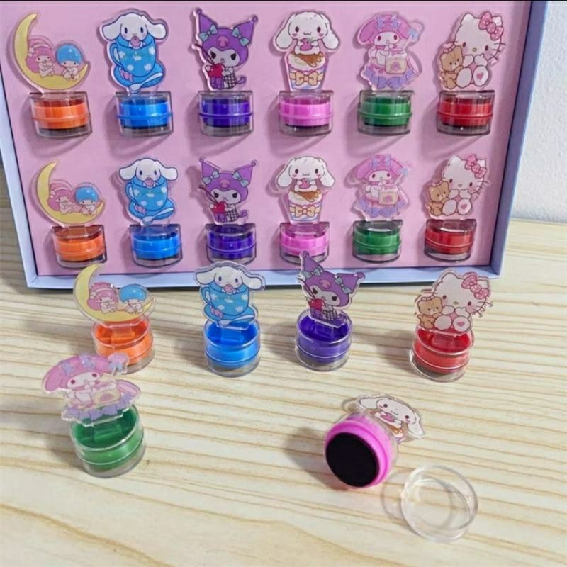 

Mainan edukasi anak stempel karakter sanrio kuromi my melody cinamorol cinnamoroll hello kitty stamp stamps edukatif acrylic akrilik bulat kartun cartoon warna warni mini bulat cap capan lucu boneka termurah kerajinan tangan prakarya seni art craft