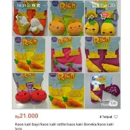 Kaos kaki bayi Cuci Gudang/kaos kaki Rattle/ Kaos kaki Boneka/ kaos kaki lucu