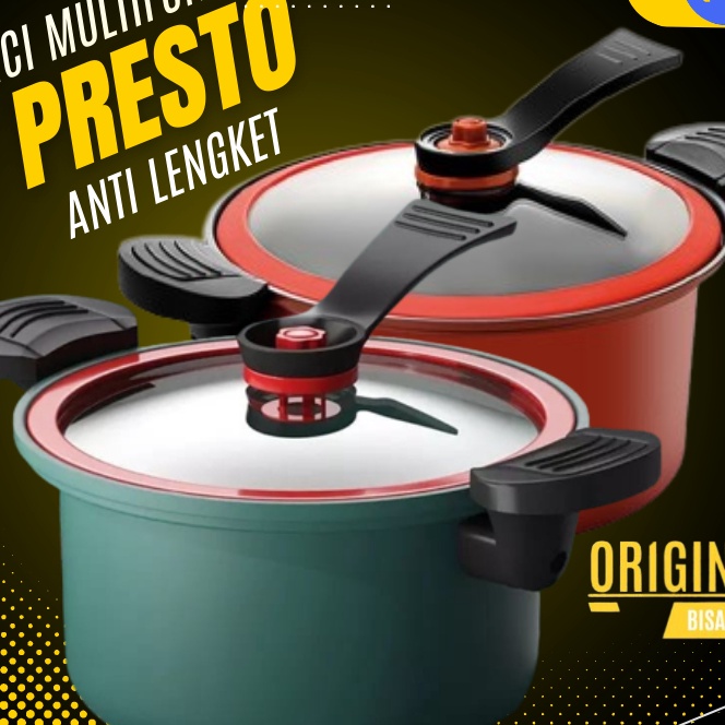 HJ6 Panci Presto 35 Liter 22cm Bahan Teflon Anti Lengket Totipotent Pot Pressure Cooker F11