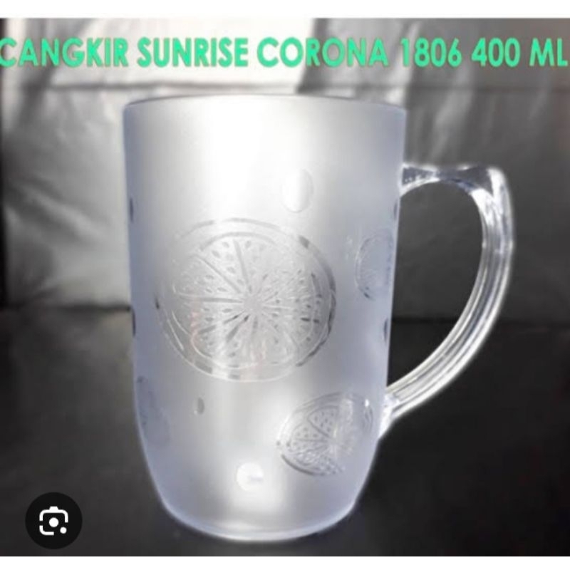 GELAS CORONA MOTIF JERUK GELAS AKRILIK 400ML