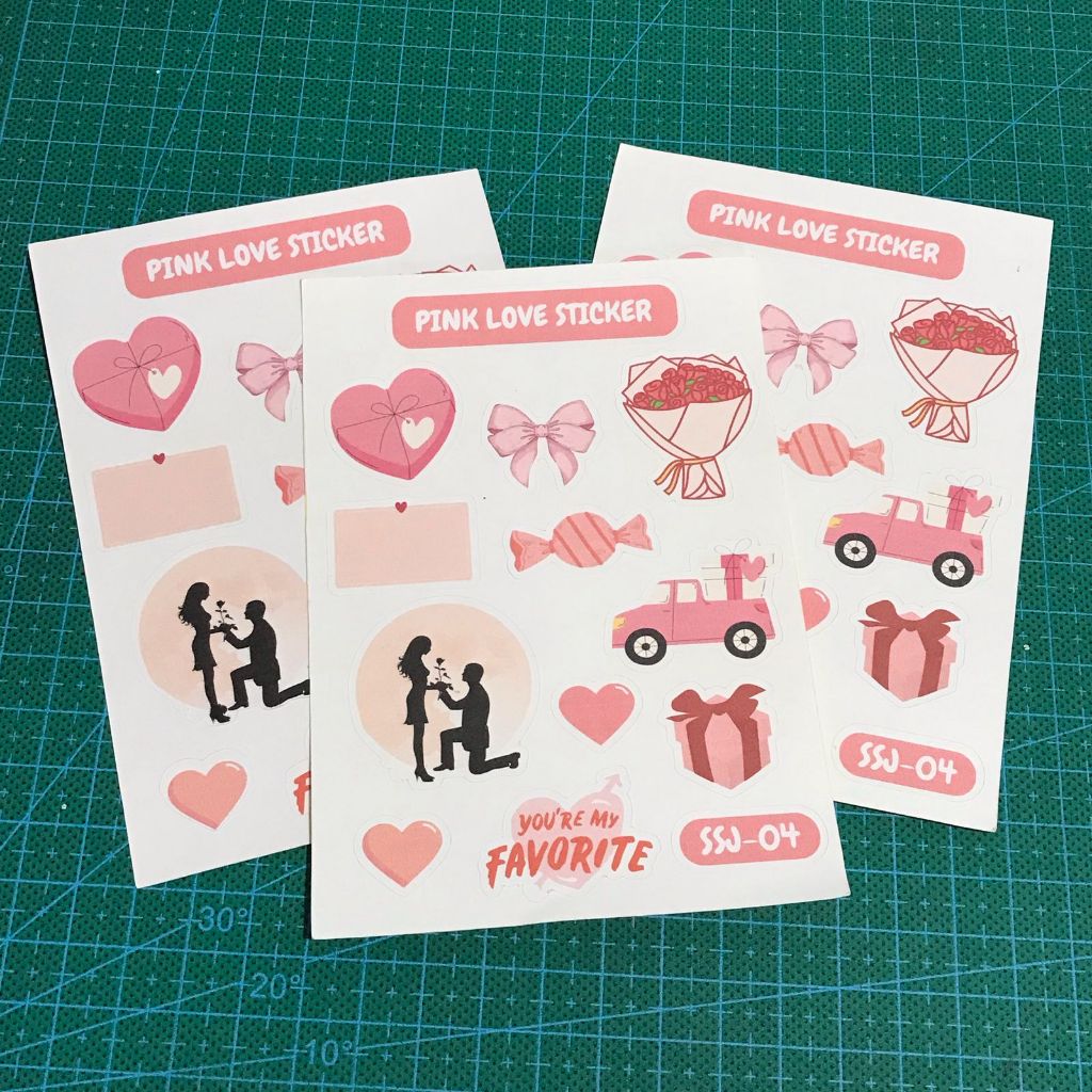 

[paww.craft] Sticker Pink Love cinta pink / Deco Scrapbook / Hias Jurnal / DIY Diary Planner