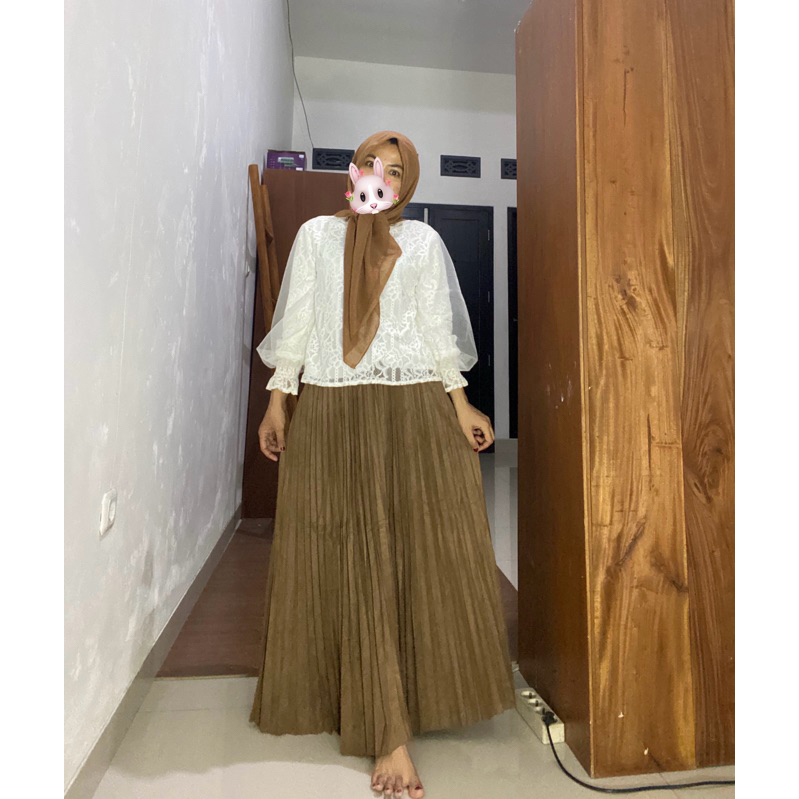 Malissa Suede Skirt Rok Suede Premium Panjang 95cm by London Girl