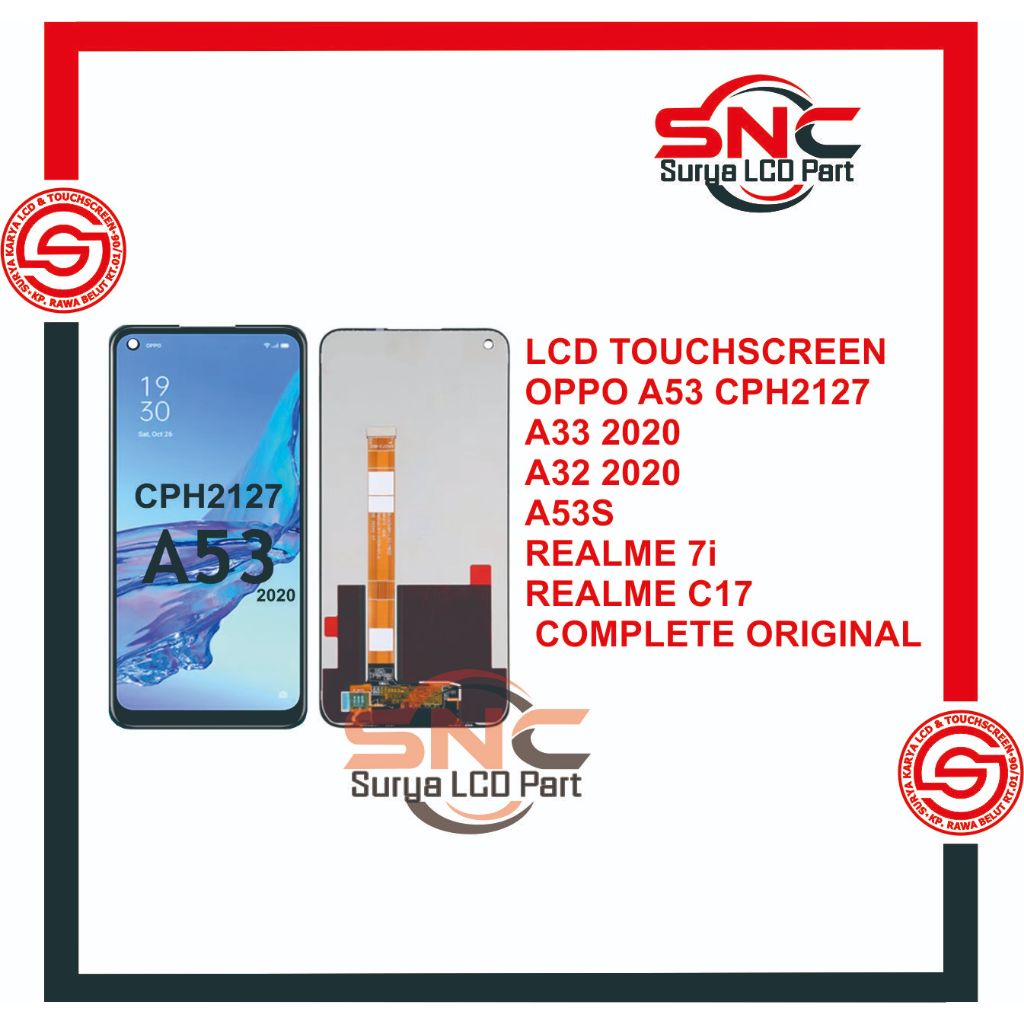 LCD TOUCHSCREEN OPPO A53 CPH2127 - A33 2020 - A32 2020- -A53S - REALME 7i REALME C17 COMPLETE ORIGIN