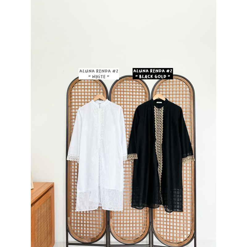 ALUNA LACEY TUNIC ZIPPER RENDA BY LOCANA LABEL / TUNIK BRUKAT TILE MEWAH / KEBAYA ATASAN KONDANGAN /