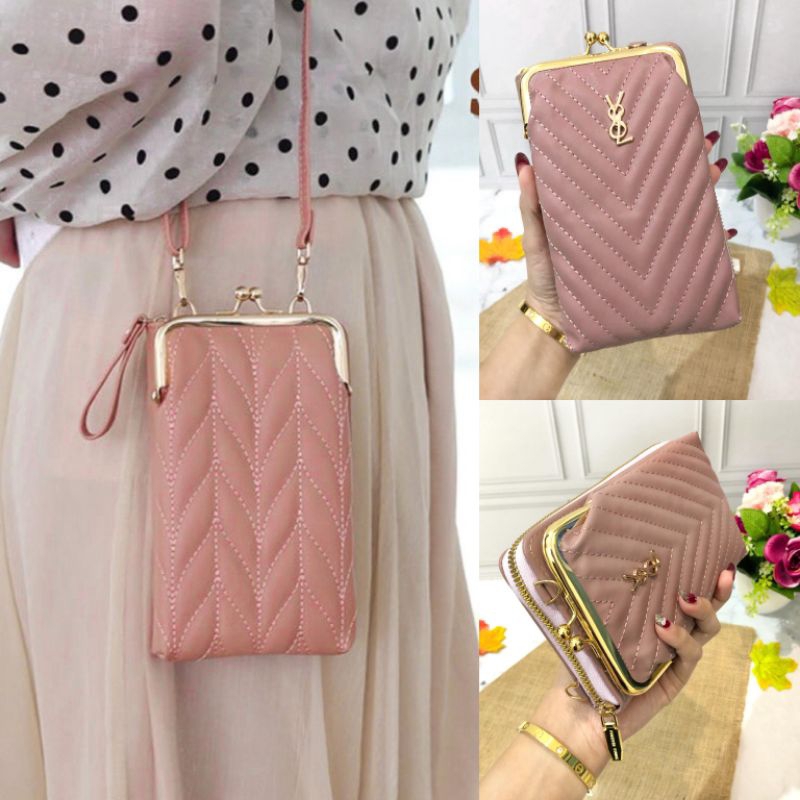 HERSO - Tas Selempang HP Dompet Handphone Wanita Import Christine BHL 02 SLP081 Slingbag HPO
