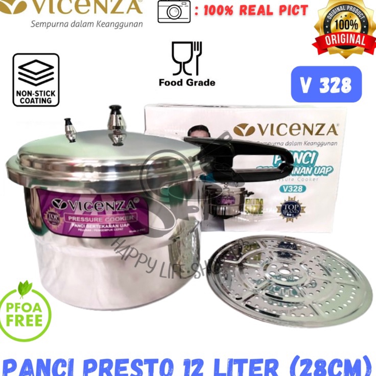 Terkini Presto 12 Liter VICENZA V328Panci Presto 12 Liter VICENZA