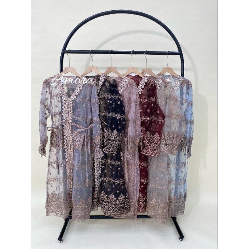 Hekaoutfit Amora outer|outer organza full bordir