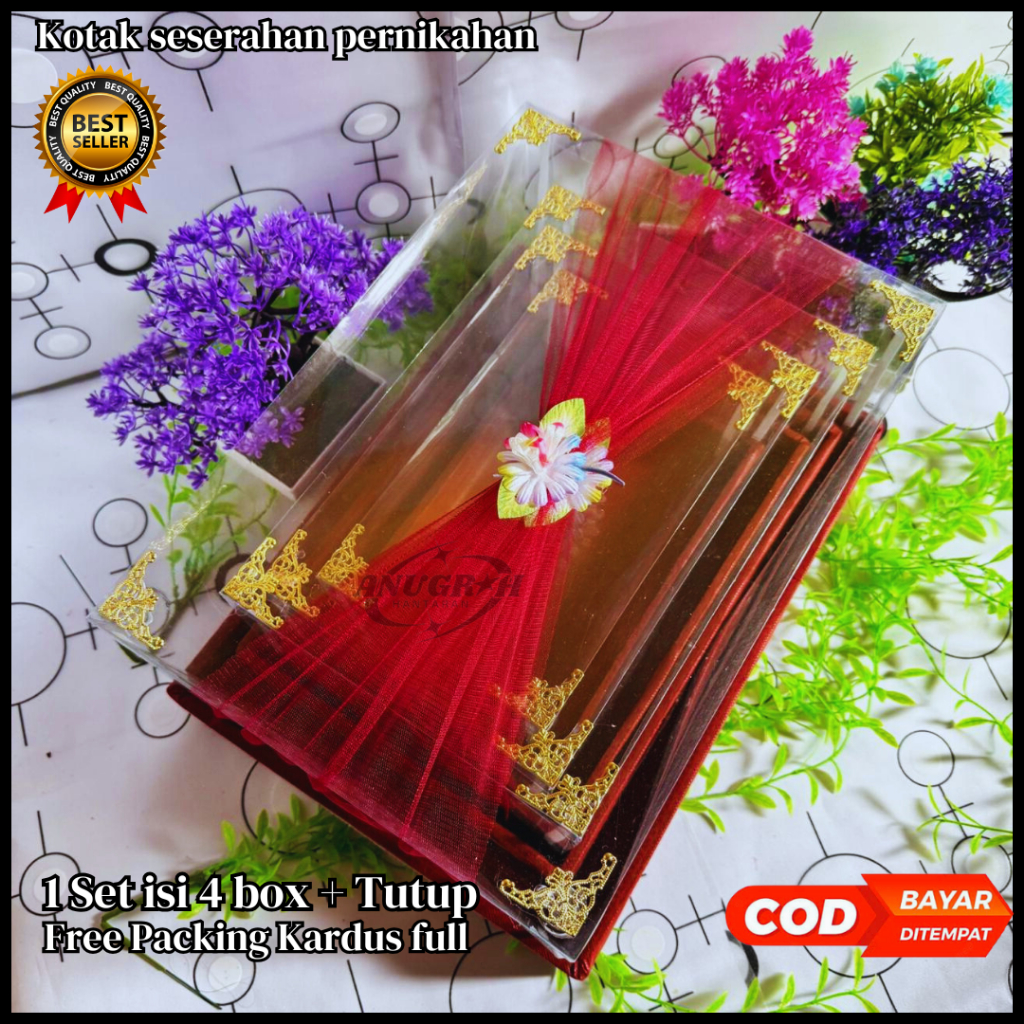

kotak hantaran seserahan Mika Pita 1 set Isi 4 pcs Untuk Seserahan Pernikahan