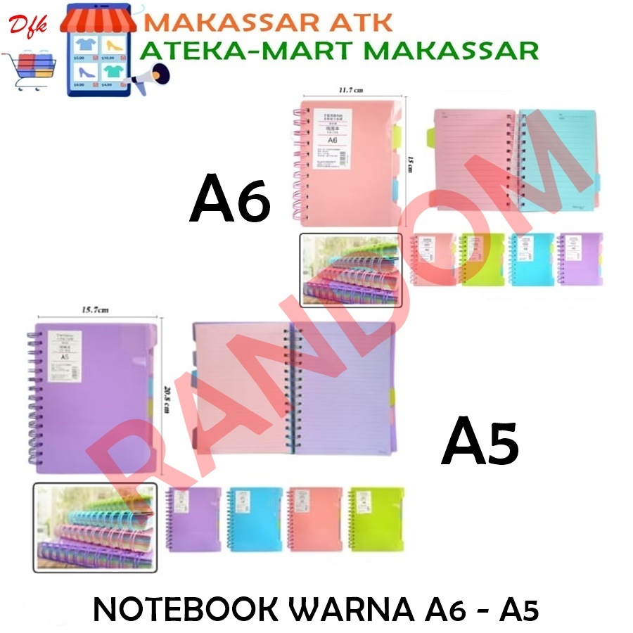

[1PCS] THE COIL NOTEBOOK INDEX 4 WARNA A6-A5 BUKU CATATAN AGENDA