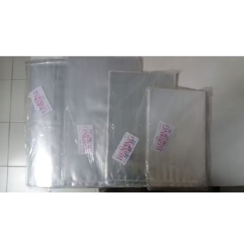 plastik pp bening 15 × 30 tebal 08