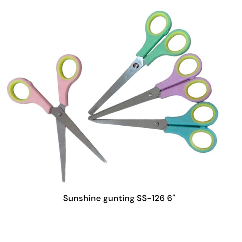 

Gunting Kertas Sedang Tanggung Gagang Bulat Warna 6 inch Scissors