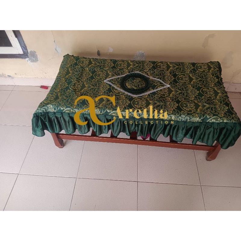 Aretha Collection | Taplak meja tamu bahan kain jok 120x 60 rumbai 17 cm
