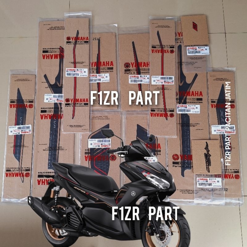 STRIPING STIKER GRAPHIC ALL NEW AEROX 155 CONNECTED ABS HITAM 2023 ORIGINAL