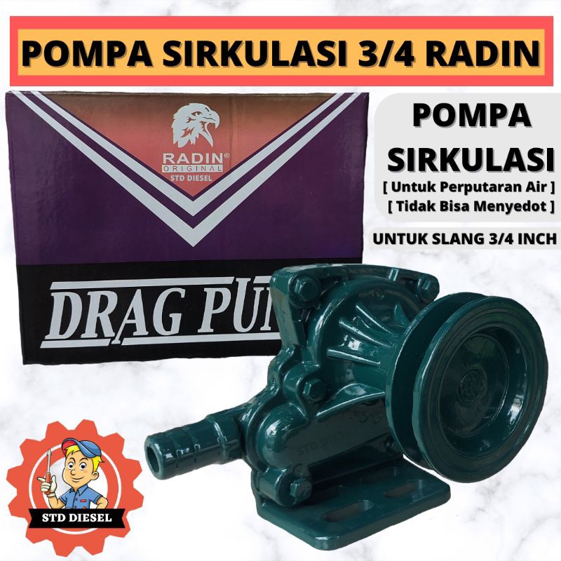 WATER PUMP SIRKULASI RADIN GMB HIJAU 3/4 POMPA SIRKULASI AIR PENDINGIN MESIN MOD3L GMB MERK RADIN IM