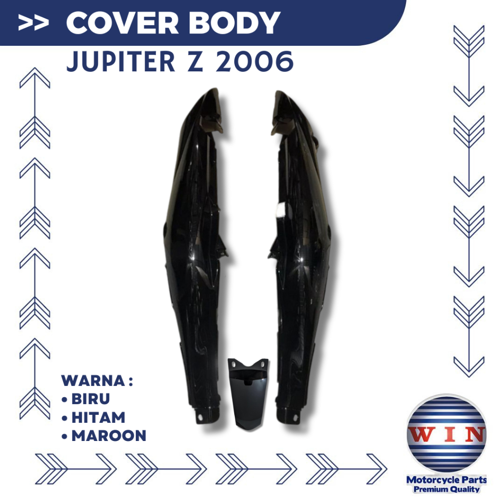 Cover Body Besar Tebeng Bodi Samping Set + Coverstop Yamaha Jupiter Z Burhan 2006 Merk WIN