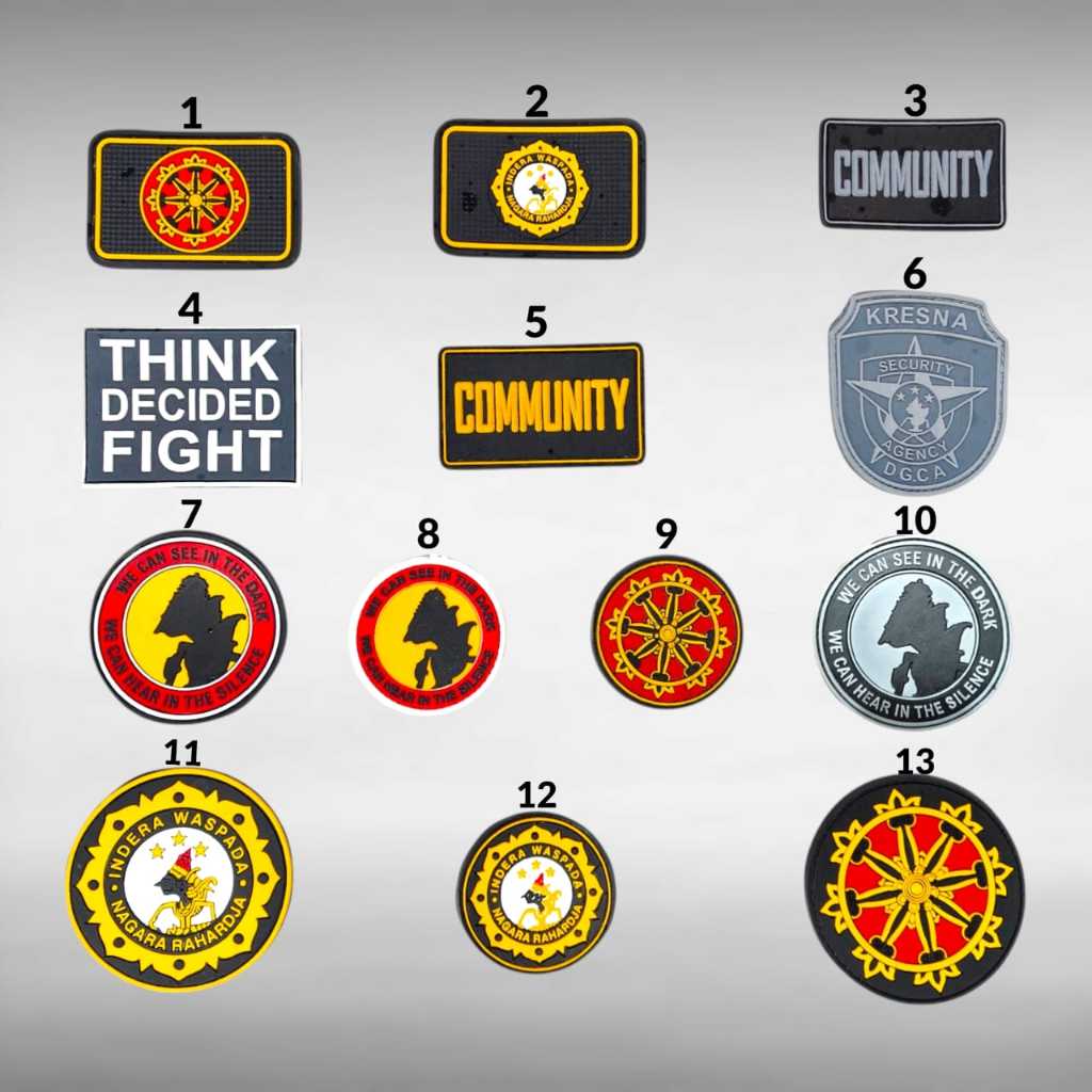 Emblem Patch Rubber Karet Logo Intelkam Community Kresna Wayang Think Decide Fight Velkro Tempel