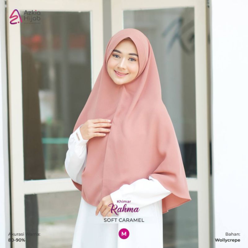 Azkia Hijab - Khimar Rahma Size S - XL  Wollycrepe I Khimar Jumbo I Hijab Instan