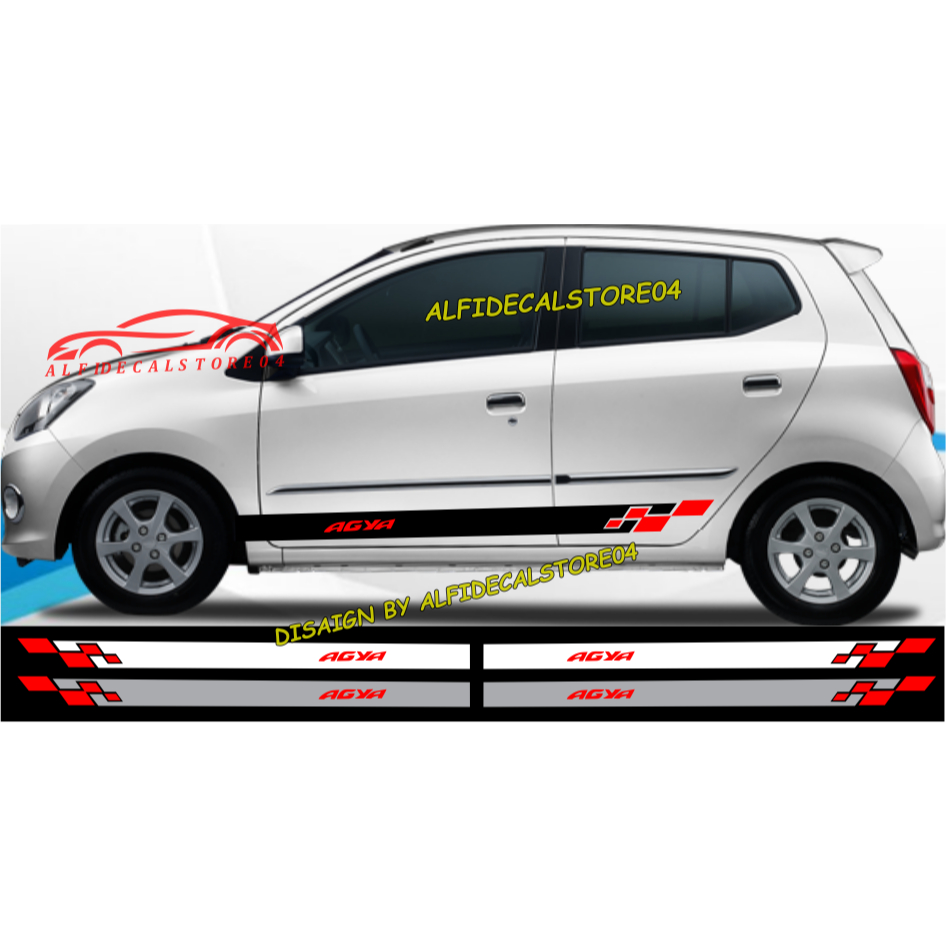 STICKER STIKER AGYA STIKER LIST BODI MOBIL TOYOTA AGYA STIKER MINIMALIST