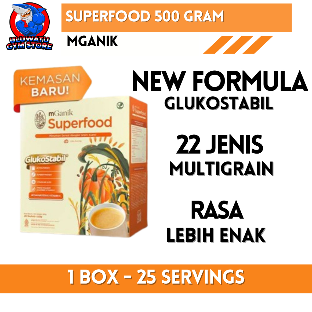 

Mganik Superfood 1 Box isi 25 Servings Dengan Formula Baru Glukostabil