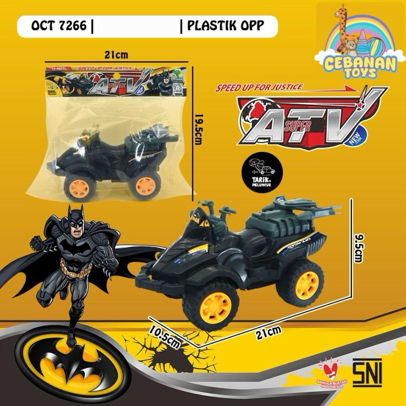 Mainan Mobil ATV || ATV mainan || Atv mobil batmen || Mobil Atv karakter batman || ATM Hitam mainan 