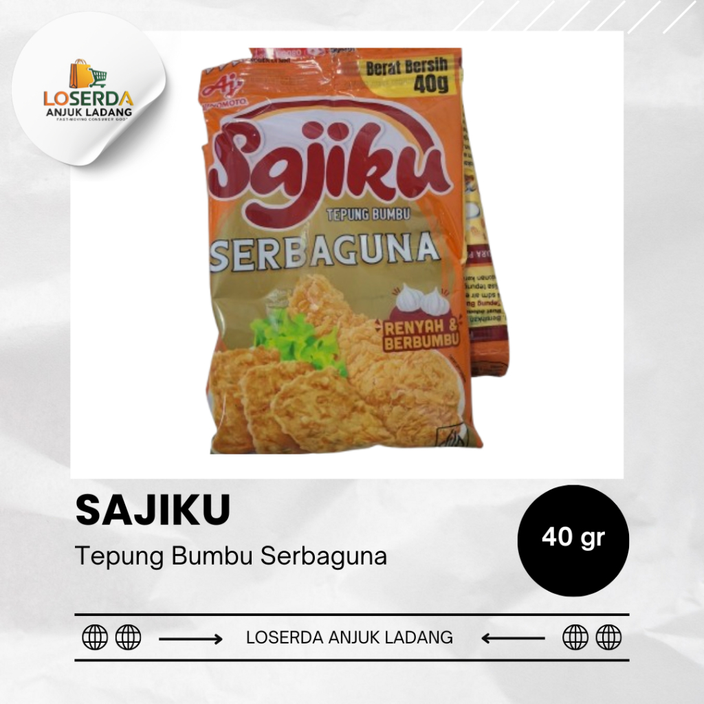 

Tepung Bumbu Sajiku Serbaguna 1000 40 Gr – 1 Renceng Isi 10 bks