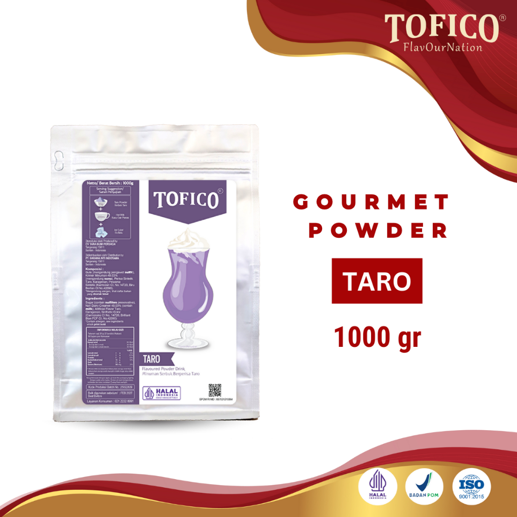

Powder Taro Tofico / Bubuk Minuman Rasa Taro Premium 1KG / Tofico Syrup Official