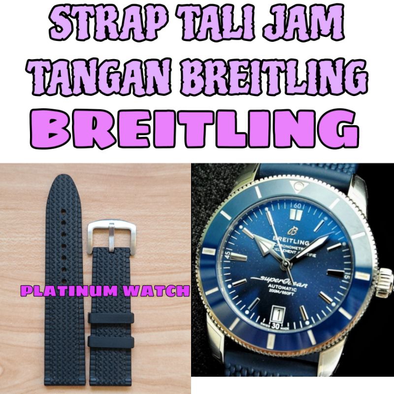 STRAP TALI JAM TANGAN RUBBER BREITLING UK. 24MM
