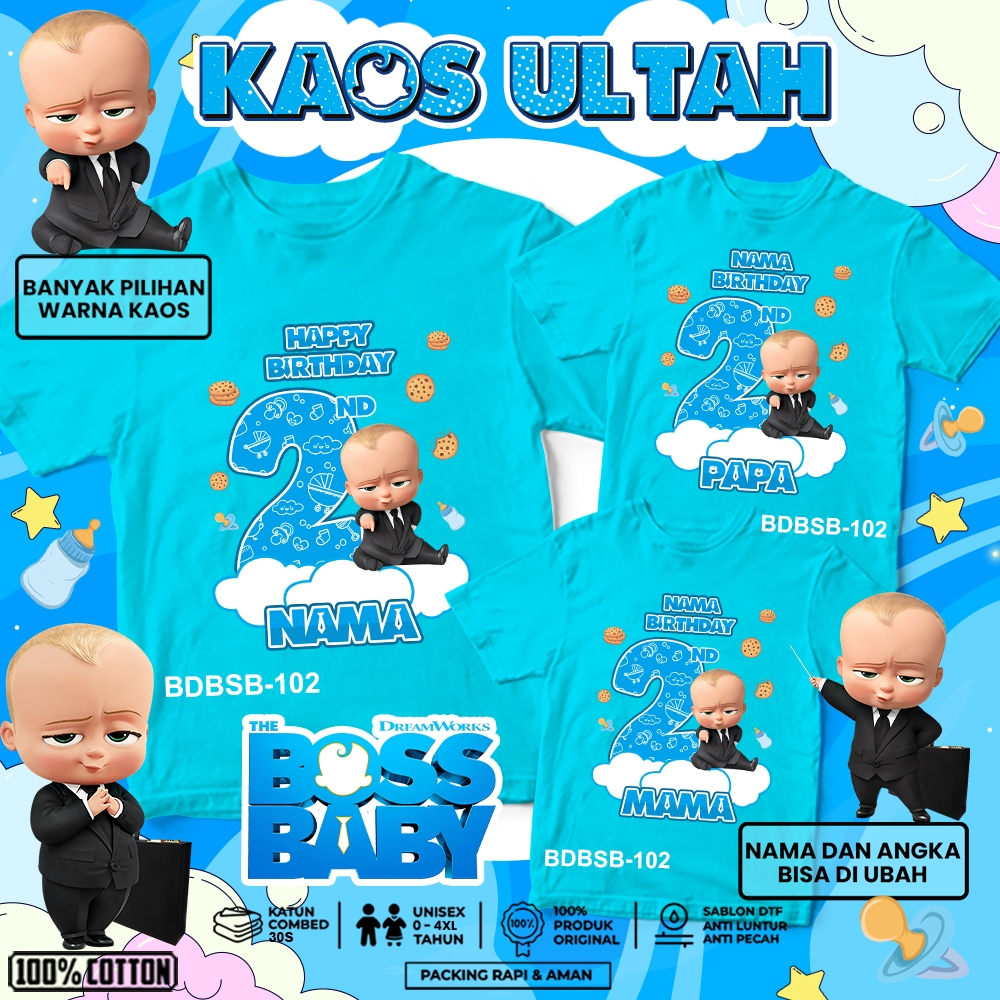 kaos ulang tahun couple family | kaos ulang tahun anak | kaos ultah keluarga birthday Boss Baby