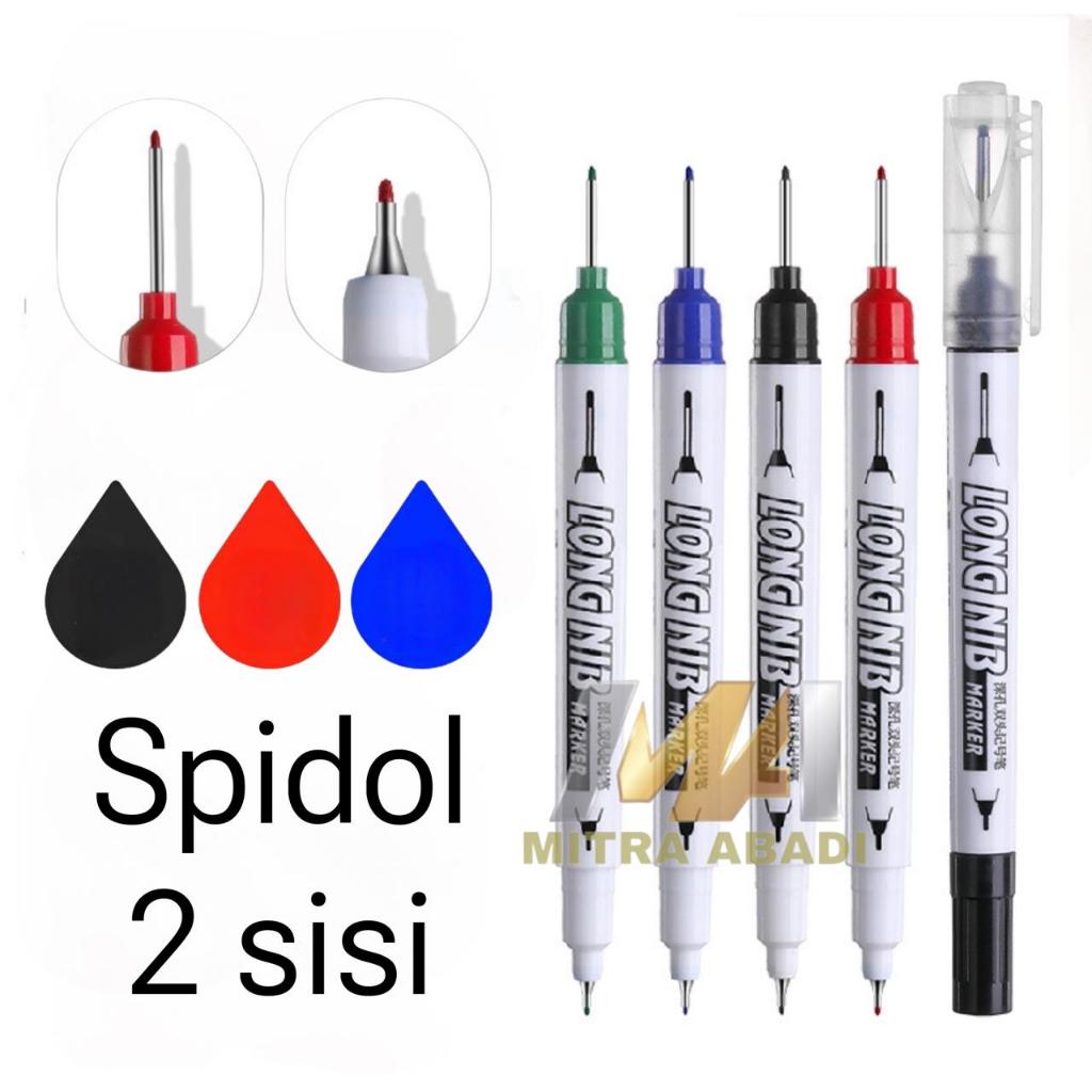 

Spidol Tukang 2 Sisi Spidol Kepala 2 Spidol Permanen Panjang Long Nib Tip Marker Pulpen Tulisan Serbaguna Spidol Bangunan Spidol