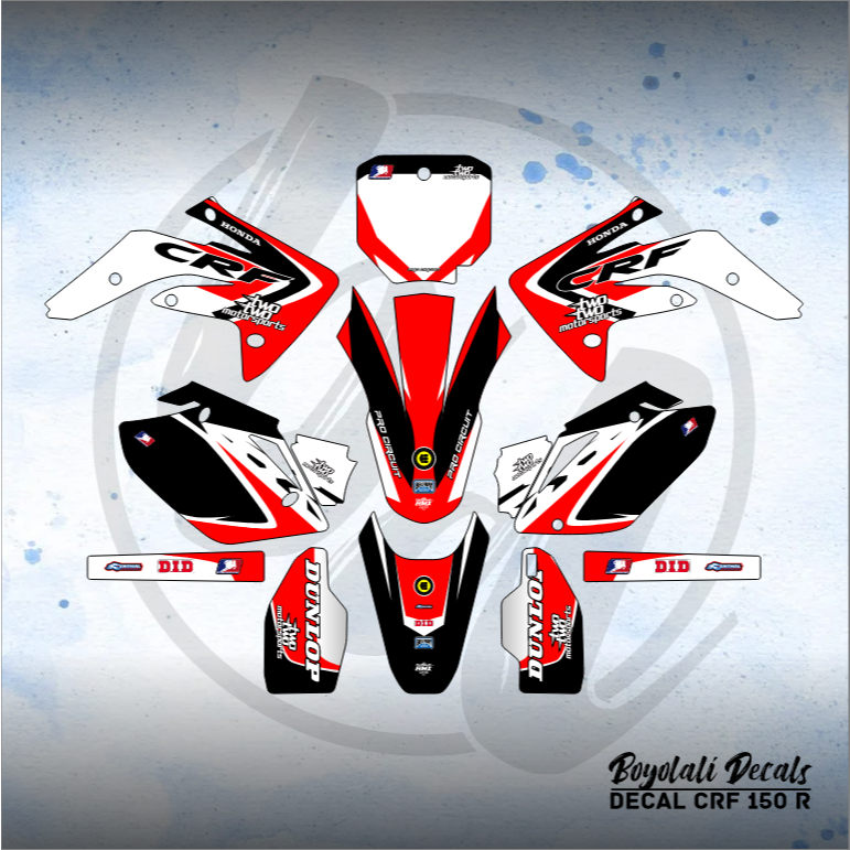 DECAL STICKER CRF 150 R (005) DEKAL STIKER 150R FULLBODY HITAM MERAH KUNING HIJAU BIRU GOLD EMAS PIN