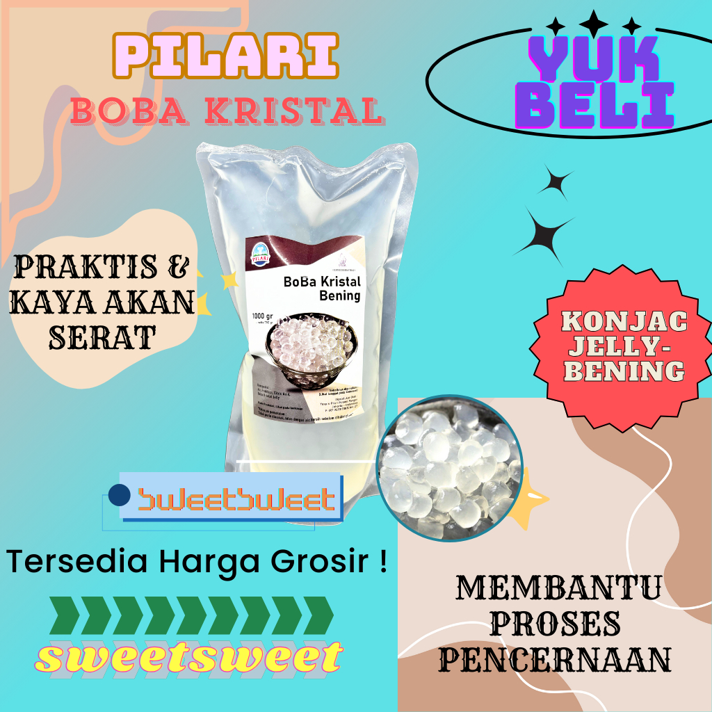 

Sweetsweet Boba Kristal Bening | Konjac Jelly Siap Saji 1 Kg++ {BISA COD} {Tersedia Harga Grosir}