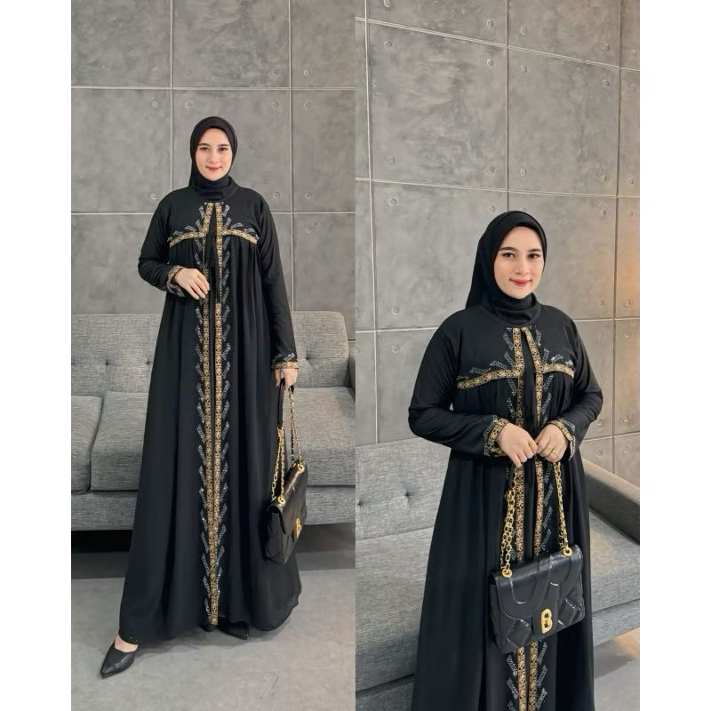 GAMIS ABAYA TURKI VANESA COUPLE BORDIR DAN PAYET