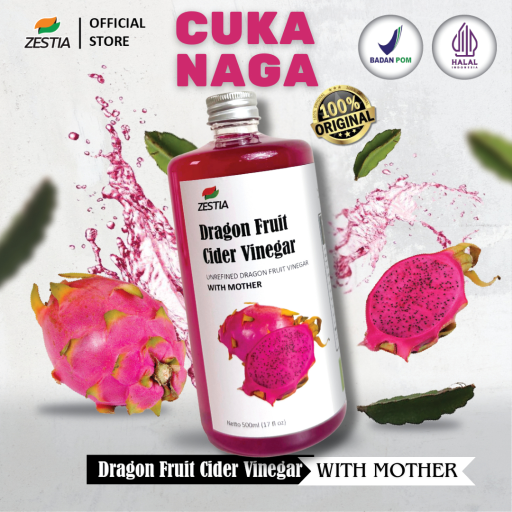 

ZESTIA Cuka Buah Naga Original With Mother 500 Ml Dragon Fruit Vinegar / Cuka Naga Organik Memperlancar Metabolisme Dalam Tubuh