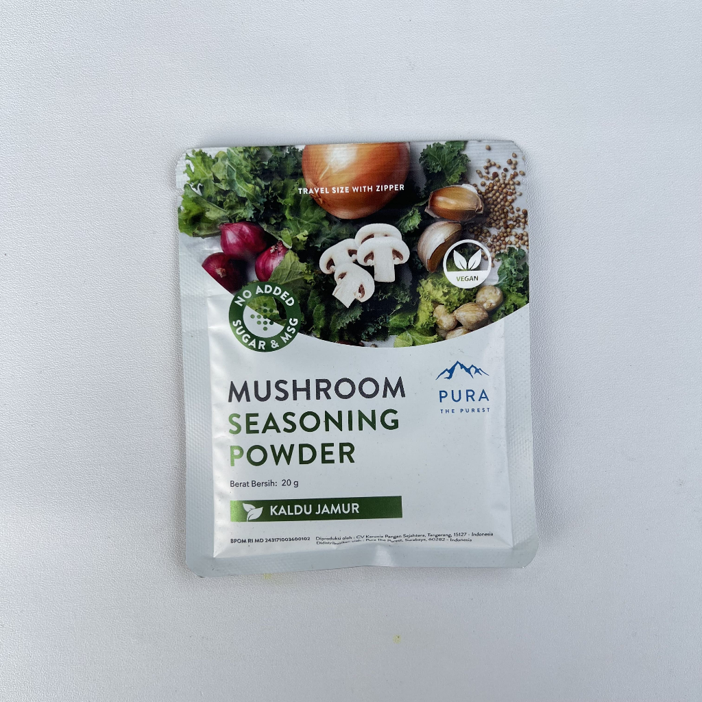 

PURA KALDU JAMUR Mushroom Seasoning Sachet 20gr - NO ADDED SUGAR & MSG