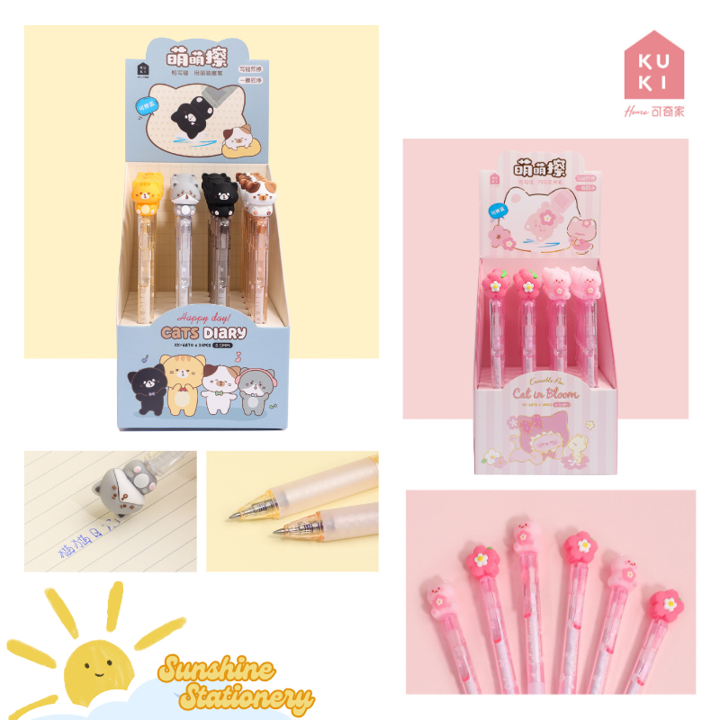 

KUKI Pulpen Cetet Erasable 0.5 Hitam Karakter Lucu Ballpoint Bisa Dihapus Pulpen Imut