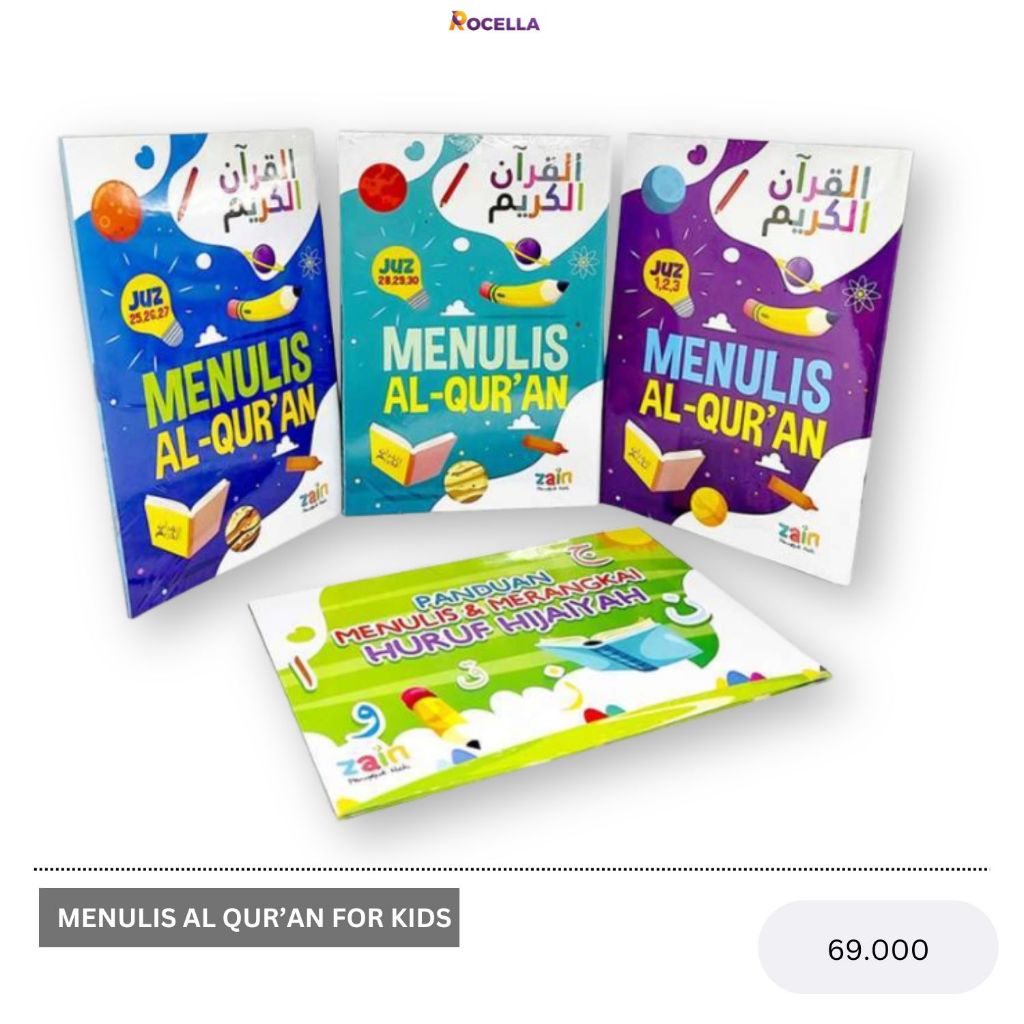 (BAZAR BUKU BAJU JUAL MURCE)  Paket Menulis Alquran For Kids Isi 3 Buku Free Buku Panduan Menulis Hi