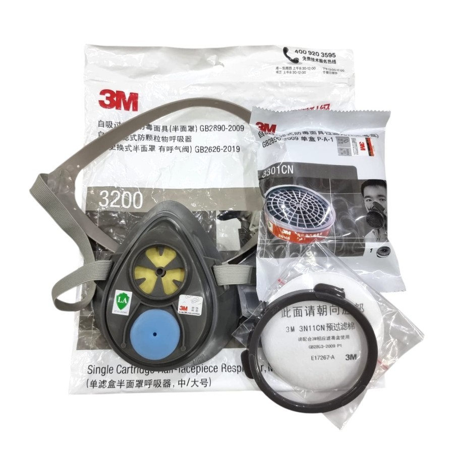 Masker 3M 3200 Respirator + Cartridge 3301CN + Filter 3N11CN