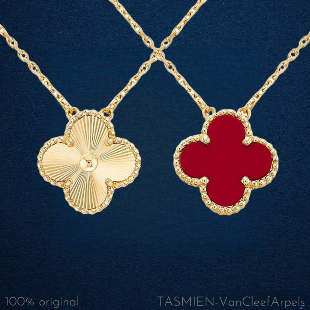 Ay00 Emas 18K/100%ORIVCA VanCleefArpels Four-leaf Clover Kalung Gold/kalung van cleef emas/Kalung