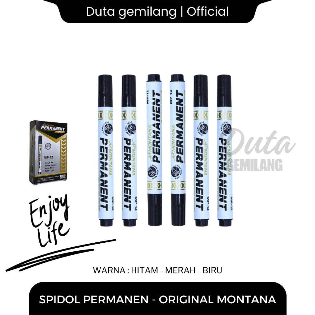 

Spidol Original Montana Mp-12 Hitam Merah Biru / Spidol Permanen / Duta Gemilang