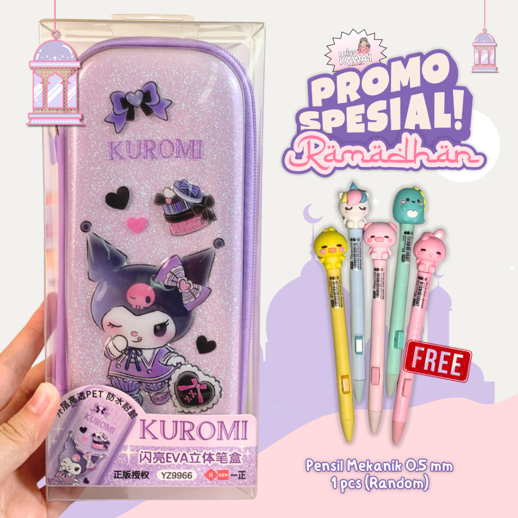 

Kuromi Glisten EVA Pencil Case/ Tempat Pensil Glitter/ IIGEN YZ9966