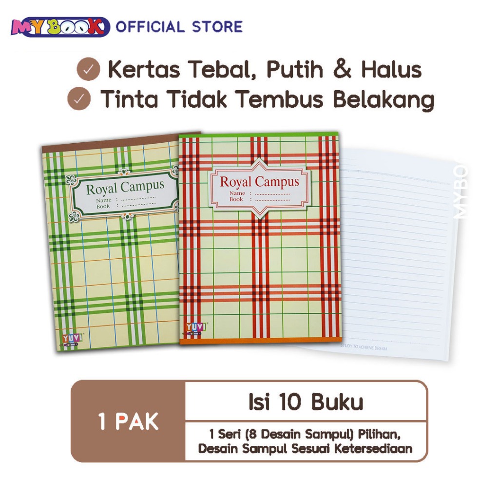 

[Whispers] My Book Yuvi Buku Tulis Royal Campus New Series Ukuran Kuarto 38 Lembar - 10 Buku